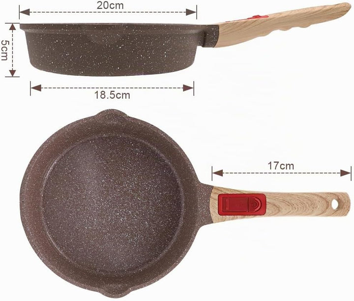 keramik pfanne 20 cm, Antihaft Keramikbeschichtung Bratpfanne 20 cm mit Abnehmbarer Griff, Geeignet
