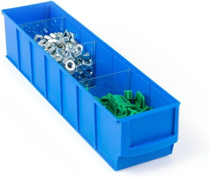 Blaue Industriebox 500 B | HxBxT 8,1x18,3x50cm | 6 Liter| Sichtlagerkasten, Sortimentskasten, Sortim