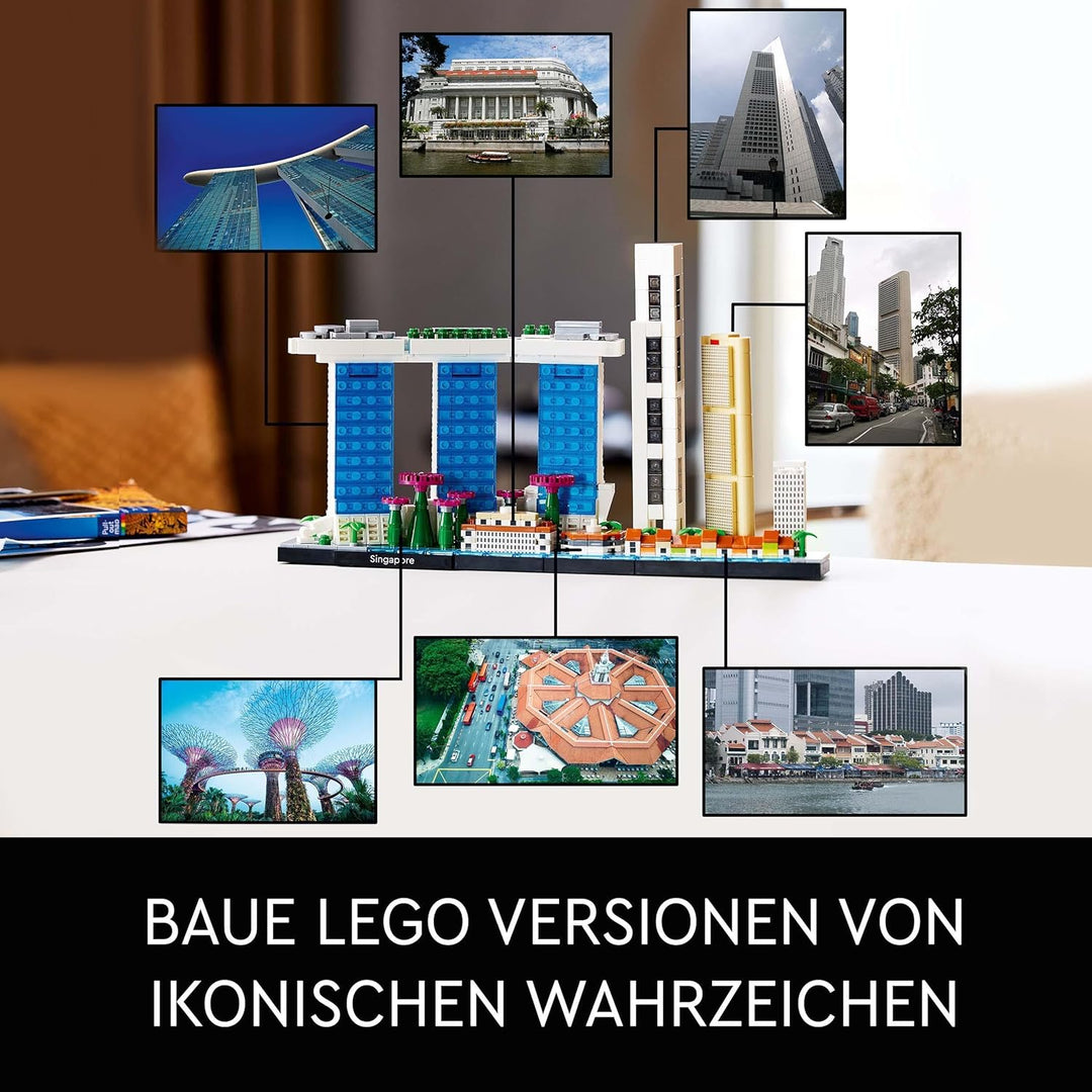LEGO 21057 Architecture Singapur Modellbausatz für Erwachsene, Skyline-Kollektion, Home Deko zum Bas