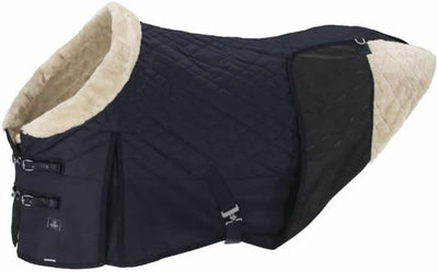 Eskadron Platinum Stalldecke Stable Fauxfur Collar in ashgreen M navy, M navy