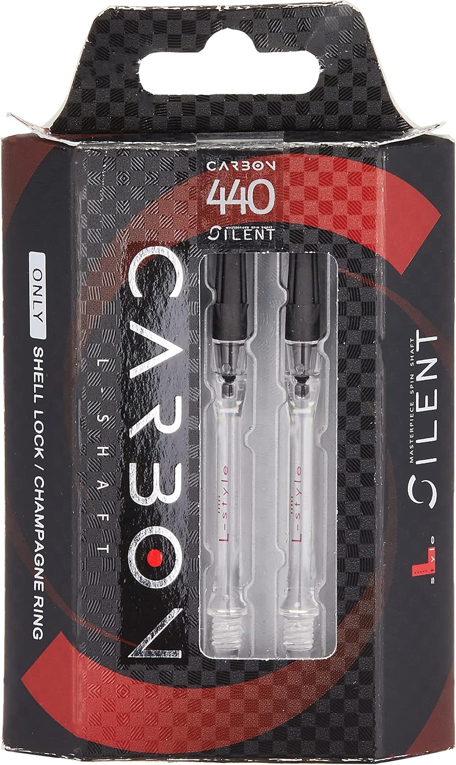 LSTYLE L-Shaft Carbon Dart Shafts - Silent (Spins) - Clear 440 Slim (XXL) 440 Extra Extra Long Slim