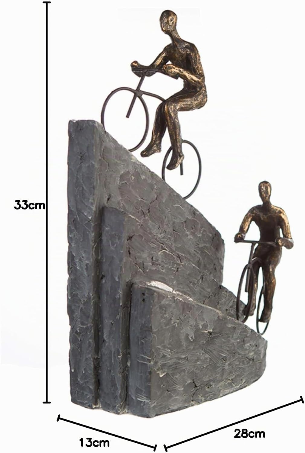 Casablanca Deko Skulptur Figur - Fahrrad Fahren Rennrad Mountainbike - Poly/Metall - 28x33x13 cm