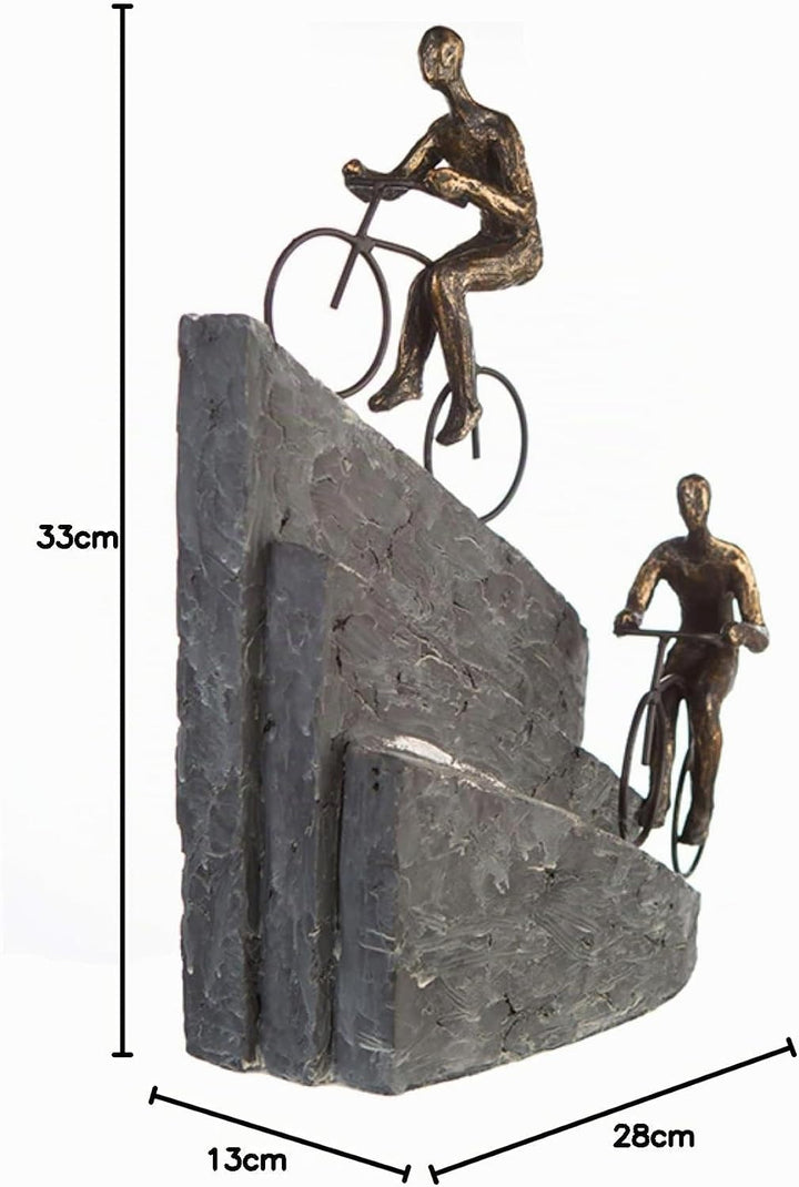 Casablanca Deko Skulptur Figur - Fahrrad Fahren Rennrad Mountainbike - Poly/Metall - 28x33x13 cm