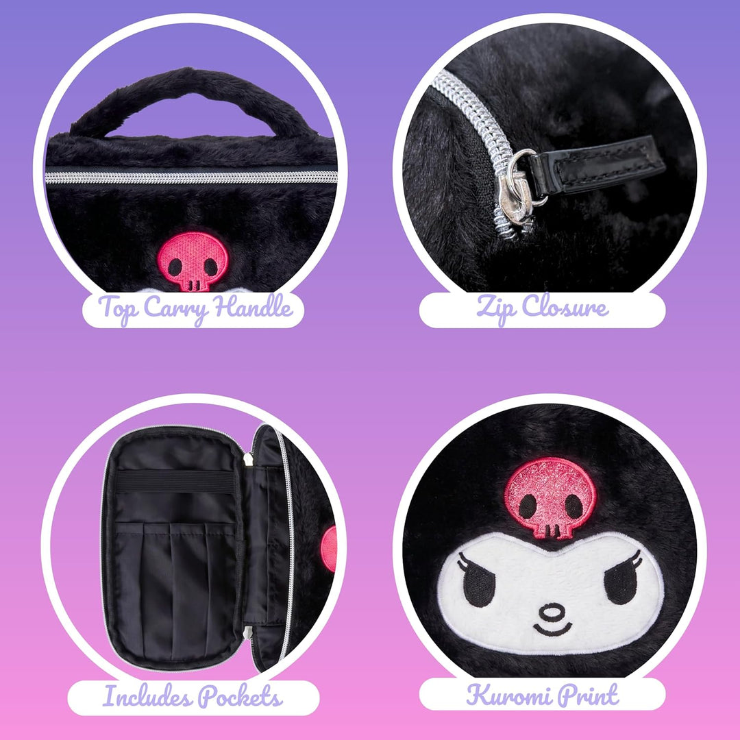 Hello Kitty Kuromi Beauty-Set Kosmetikkoffer, Plüsch Kulturbeutel, Reisetasche, Geschenk für Mädchen