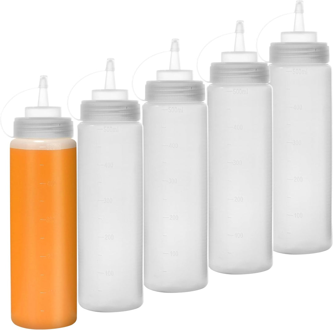 Quetschflasche, 1000 ml, Kunststoff-Gewürzspender mit Massen für Ketchup, Grill, Saucen, Sirup, Dres