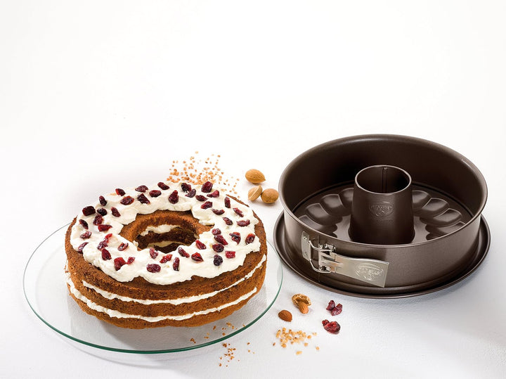 Dr. Oetker Springform Ø 28 cm, runde Backform der Serie Back-Edition aus Stahl mit 2 Böden - Flach-