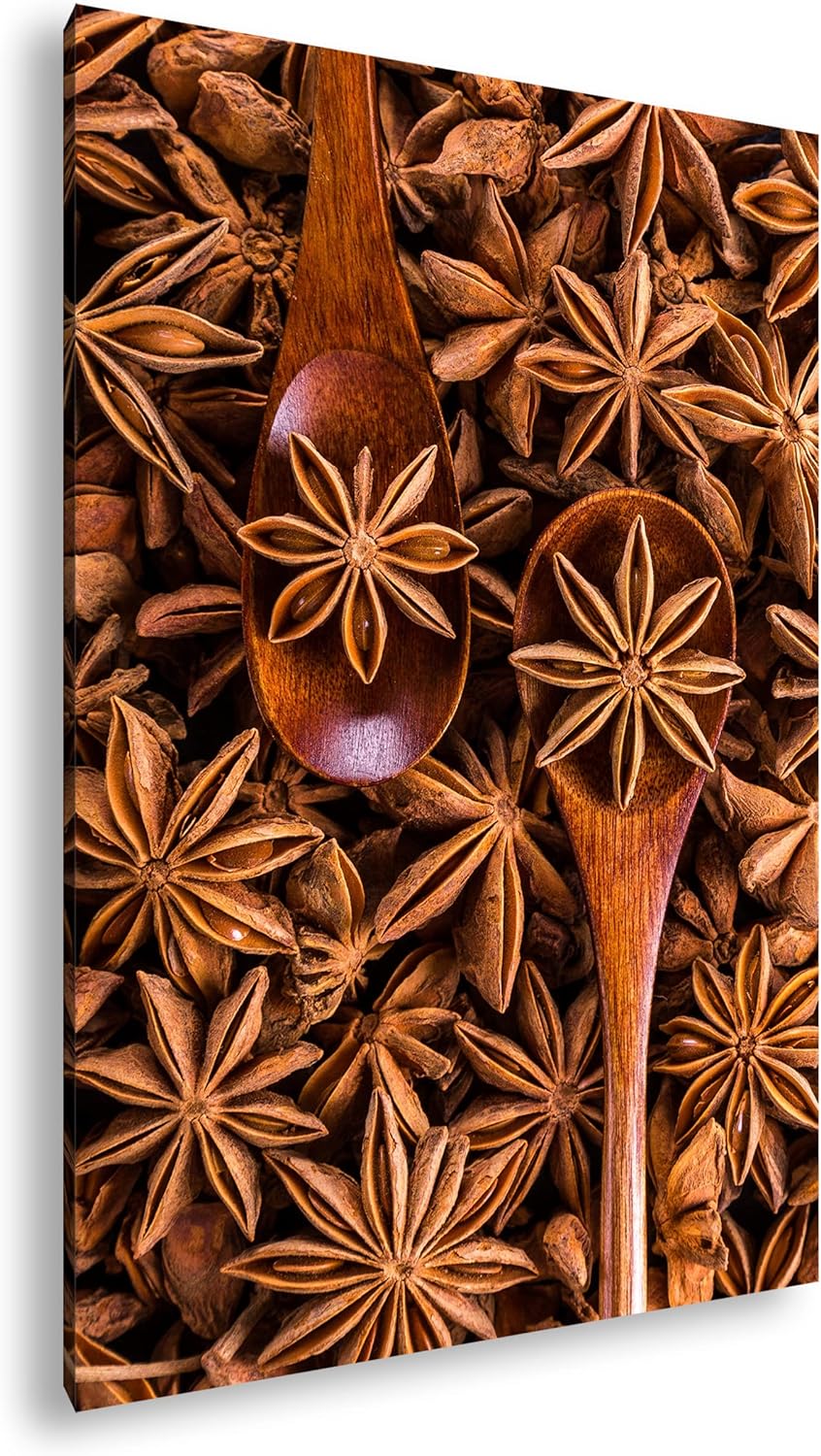 deyoli Gewürz Anise Format: 80x60 als Leinwand, Motiv fertig gerahmt auf Echtholzrahmen, Hochwertige
