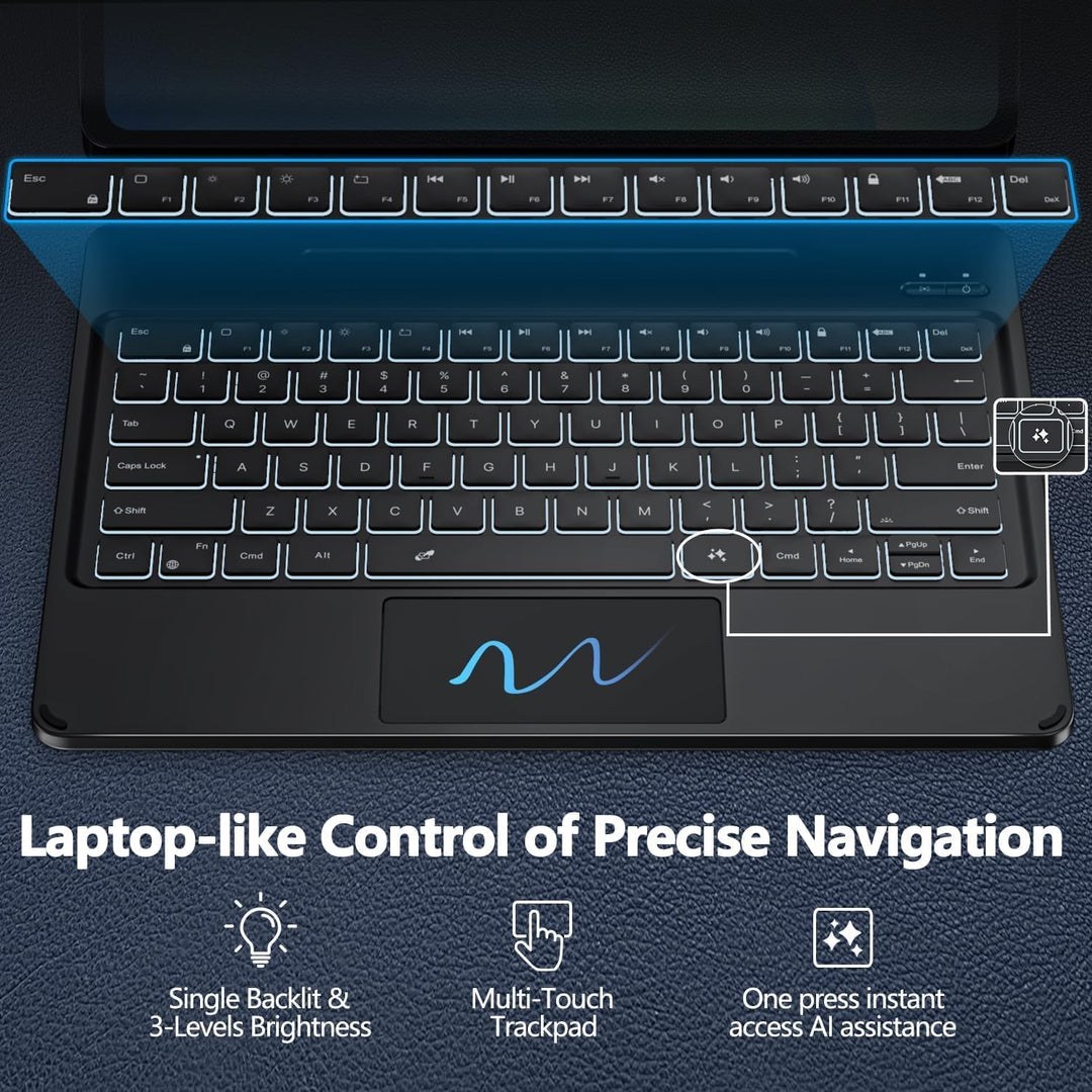 ORDA Tastatur Hülle für Samsung Galaxy Tab S10 FE Plus (13,1 Zoll) mit Tastatur, Magnetische Ständer