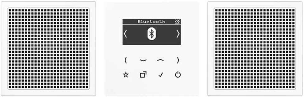 Jung Smart Radio DAB+ DABLS2BTWW Bluetooth-Set Stereo Radio 4011377172722 Weiss mit 2 Lautsprechern,