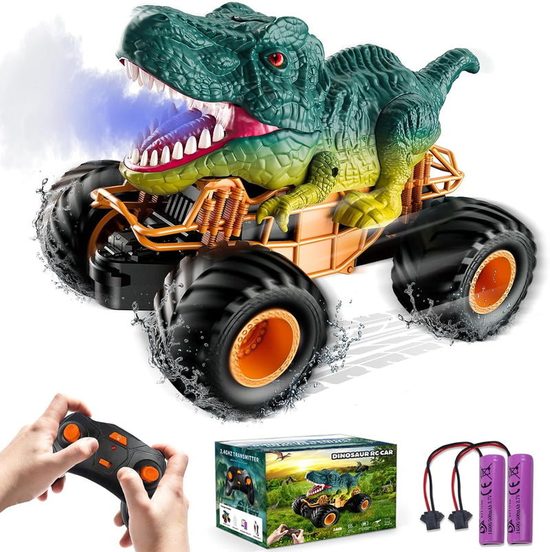 BOBOTATA Ferngesteuertes Auto Kinder Monster Dinosaurier Truck Spielzeug ab 3 4 5 6 7 8+ Jahre, 2.4