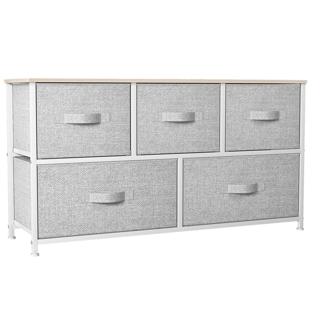 YITAHOME kommode mit Schubladen, Schrank mit 5 Schubladen aus Stoff, Aufbewahrungskommode Modernen S