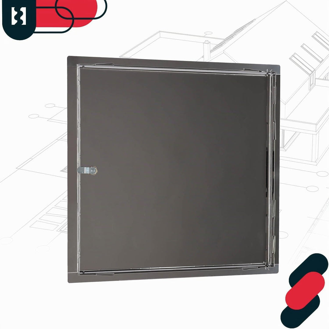 KOTARBAU® Revisionsklappe Grösse 50x50cm mit Schlüssel Edelstahl Silber für Revisionsschächte, 50x50