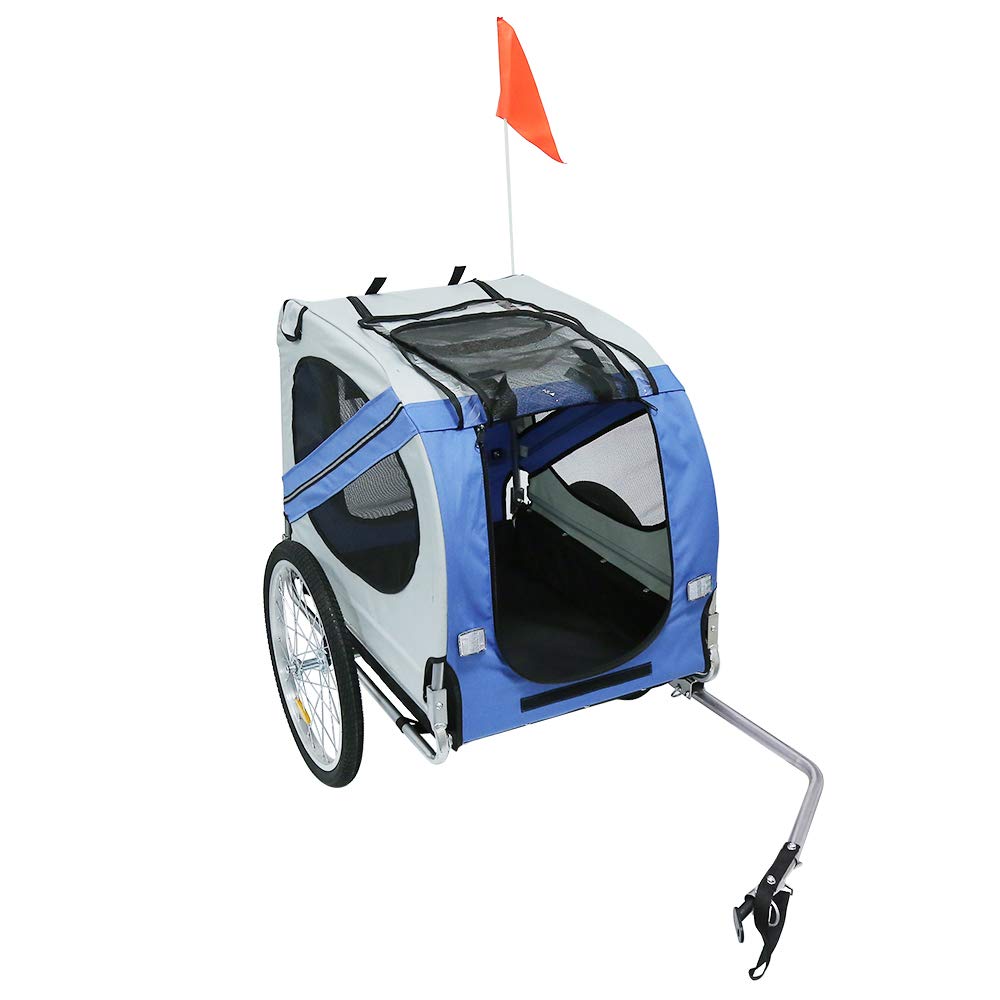 homewell Hund Fahrradanhänger Hundeanhänger Anhänger Hundetransporter blau, blau