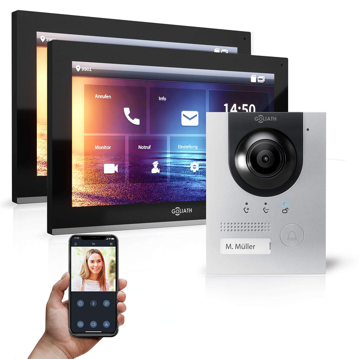 Goliath Hybrid | IP | Full-HD Video Türsprechanlage | App | 1-Fam | 2 x Full-Touchscreen 25,4 cm (10