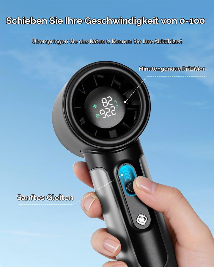 Handventilator Tragbar, Leistungsstarker Mini Ventilator, 5000mAh Akku bis zu 18 Std. Laufzeit, Tasc