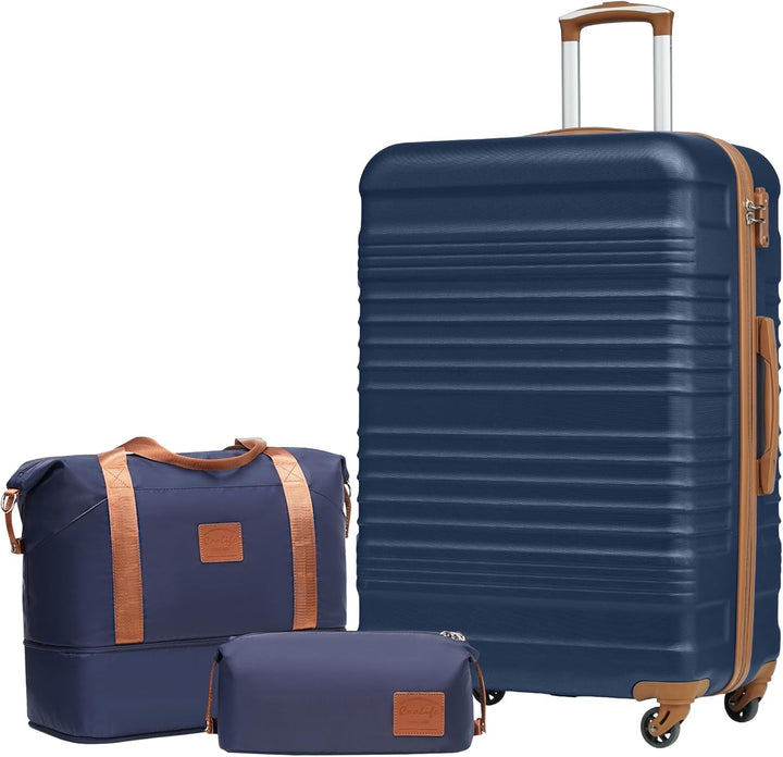 COOLIFE Koffer-Set Trolley Koffer ABS Hartschale Reisekoffer 4 Rollen TSA-Schloss einziehbarer Troll