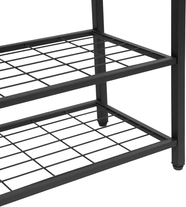HOOBRO Garderobe Schuhregal Set, Schuhbank mit Sitzfläche, Garderobenständer, Wandgarderobe mit 9 Ha
