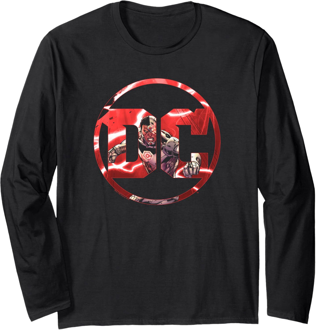 Justice League Cyborg DC Comics Logo Langarmshirt