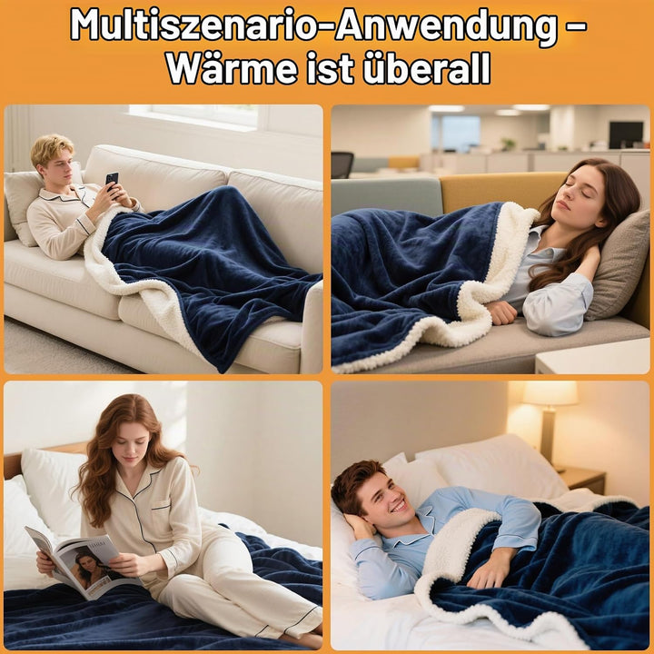 Heizdecke mit Abschaltautomatik 180x130cm Wärmedecke Heizdecke 9 Wärmestufen Bis zu 10 Stunden Auto-