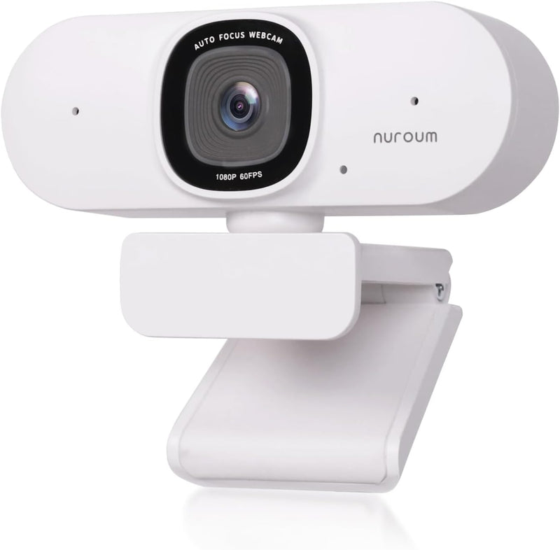 Nuroum V15-AF 2K Webcam mit Autofokus, 1080P 60fps PC Kamera mit Mikrofon, 75°Weitwinkel/Rauschunter