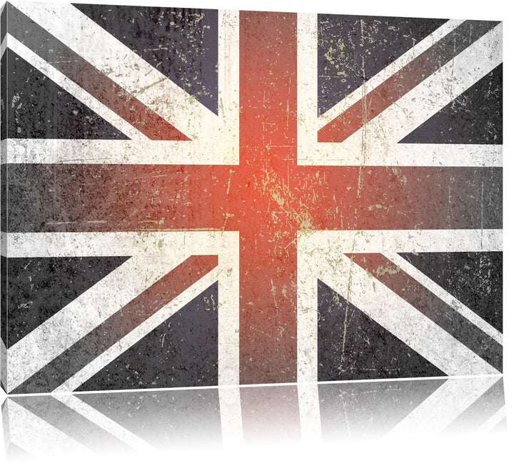 British Union Jack schwarz/weiss Format: 100x70 auf Leinwand, XXL riesige Bilder fertig gerahmt mit