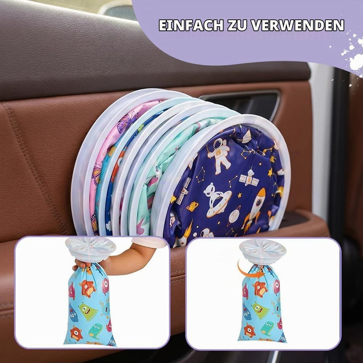 Kotztüten Auto Kinder, 30 Stück Spuckbeutel für Kinder, Spuckbeutel Tragbare Brechbeutel mit Ring, 1