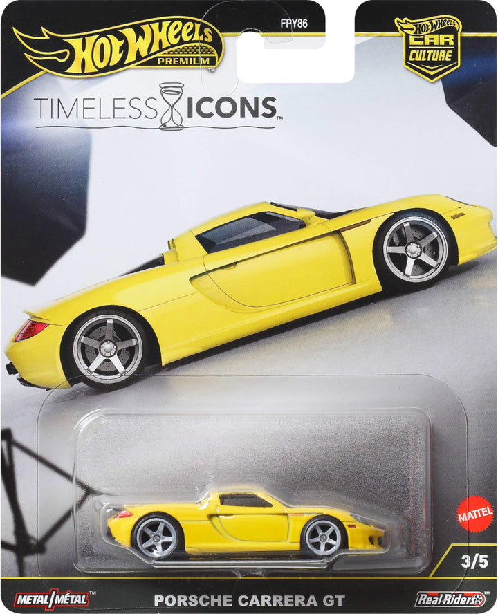 Hot Wheels Premium Car Culture Spielzeugauto im Massstab 1:64 Die-Cast Porsche Carrera GT Zeitloses