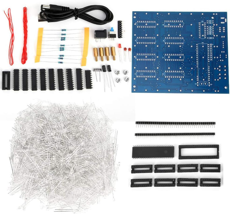 3D LED Würfel Lichtwürfel Bausatz 8x8x8 Cm LED Lichtgruppenwürfel Bausatz Leuchtwürfel für Kinder/Ju