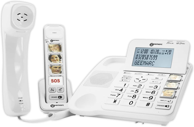 Geemarc AmpliDECT COMBI PHOTO 295 Combo Seniorentelefon schnurgebunden (+Anrufbeantworter+ ) und Zus