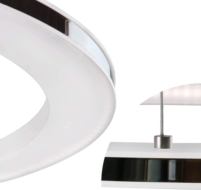 ZMH LED Pendelleuchte Kronleuchter Ring Wohnzimmer esstisch 63W dimmbar Fernbedienung Moderne Hängel