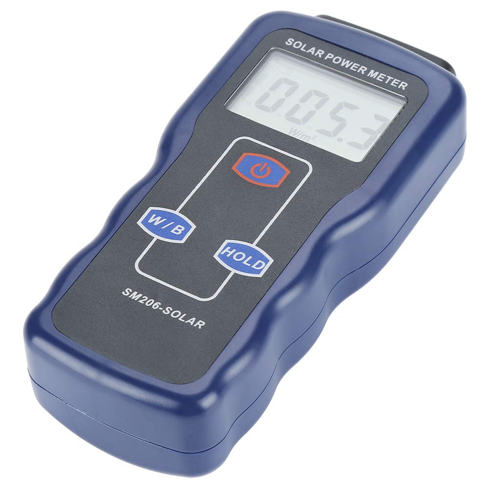 Oumefar Solar Power Meter mit LCD Bildschirm Digitales Solarleistungsmessgerät SM206 Sonnenlichtstra