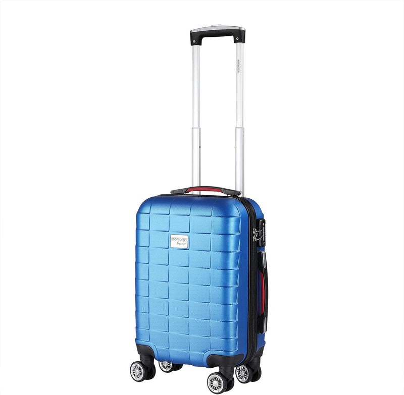 Monzana® Koffer Handgepäck Trolley mit TSA Schloss Zwillingsrollen Teleskopgriff Standfüsse Grösse M