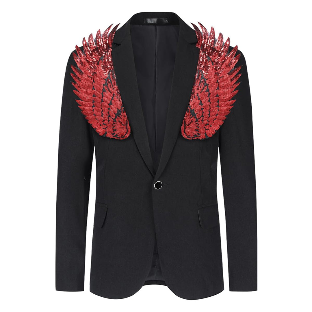 Allthemen Herren Sakko mit Pailletten Smokingjacke Glitzer Bunte Blazer für Party Abschlussball XS R