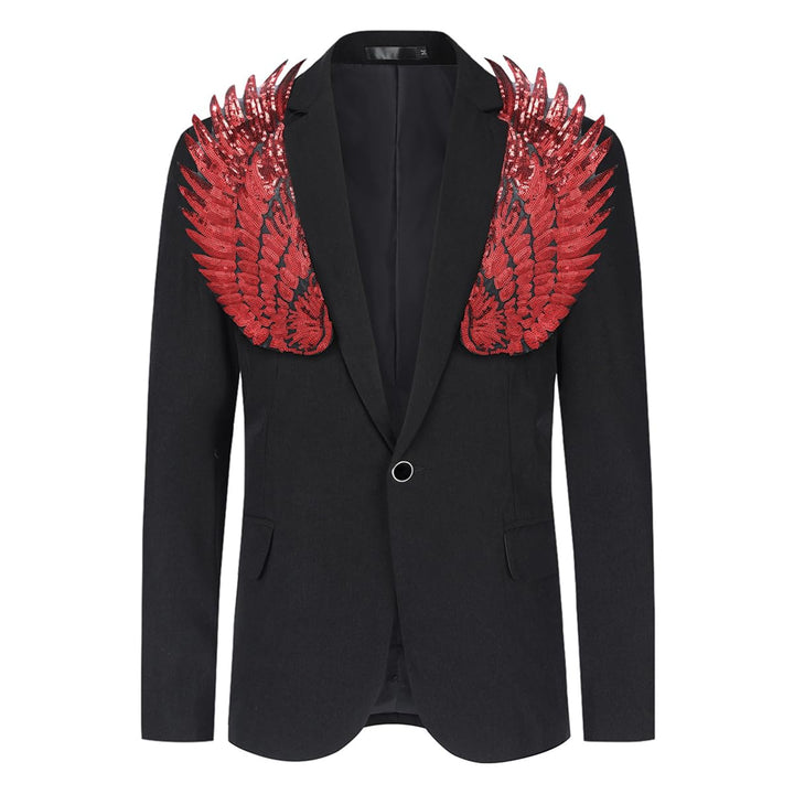 Allthemen Herren Sakko mit Pailletten Smokingjacke Glitzer Bunte Blazer für Party Abschlussball XS R