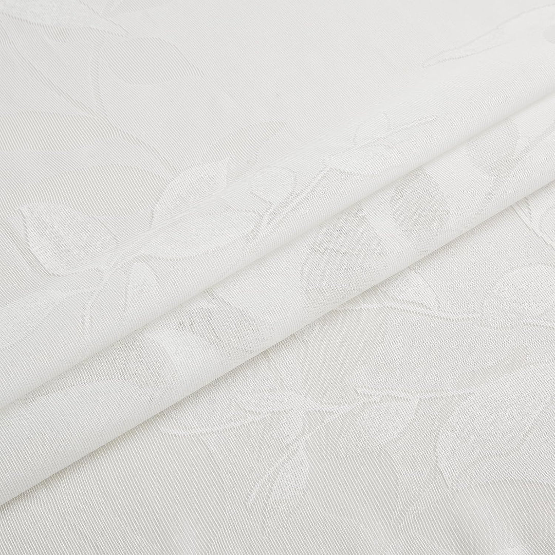 Treatmentex Durchsichtig Spitze Vorhang Jacquard Gardinen mit Ösen Blättermuster Halbtransparente Vo