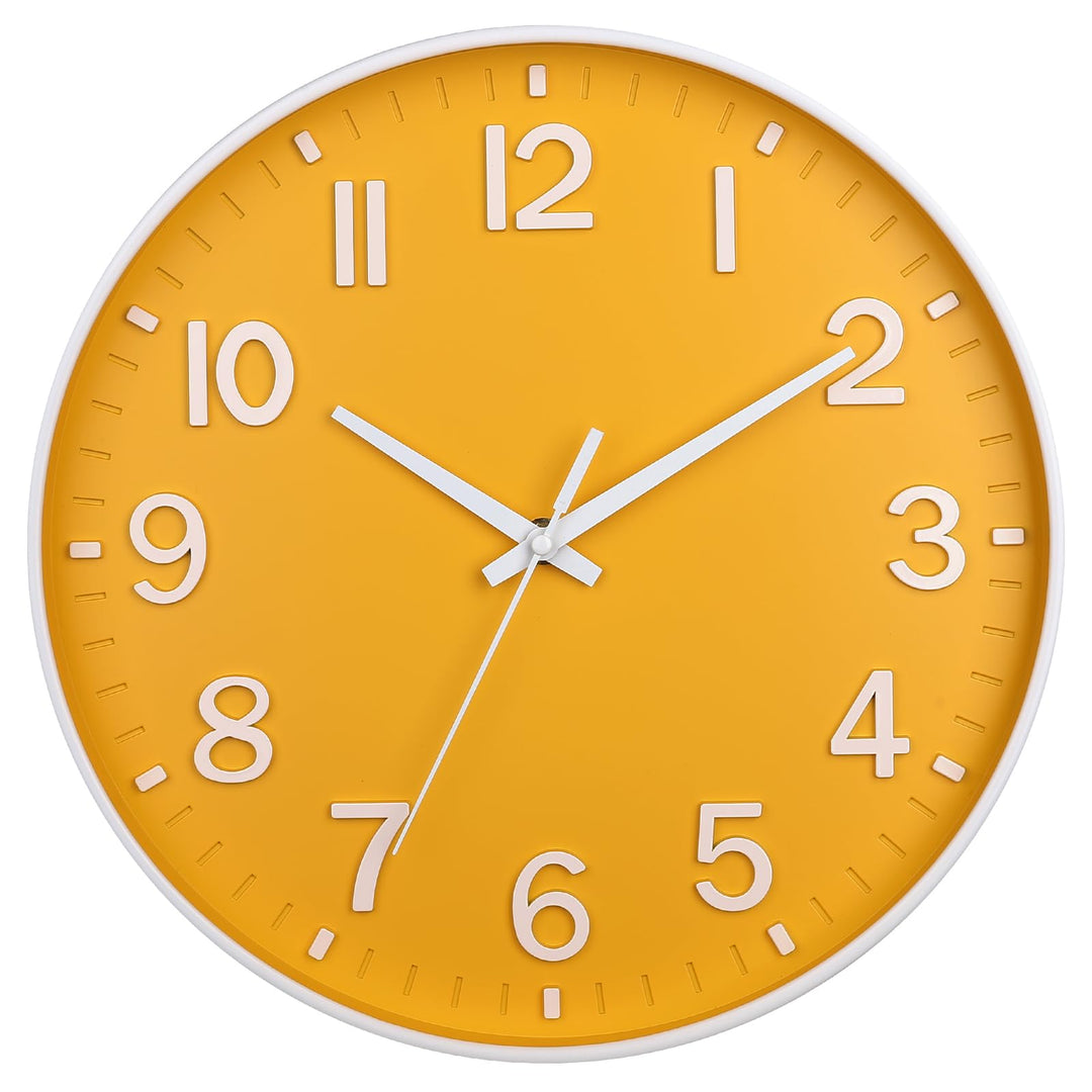 HZDHCLH 30cm Lautlos Wanduhr Schleichende Sekunde mit Arabisch Ziffer ohne Ticken für Dekoration Woh