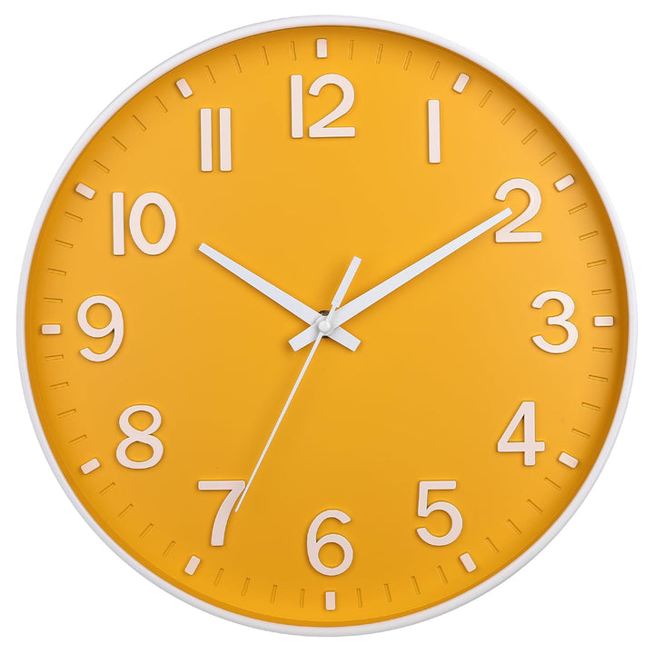 HZDHCLH 30cm Lautlos Wanduhr Schleichende Sekunde mit Arabisch Ziffer ohne Ticken für Dekoration Woh