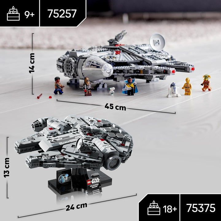 LEGO Star Wars Millennium Falcon Bauspielzeug für Kinder, Jungen & Mädchen, Modellraumschiff-Set mit
