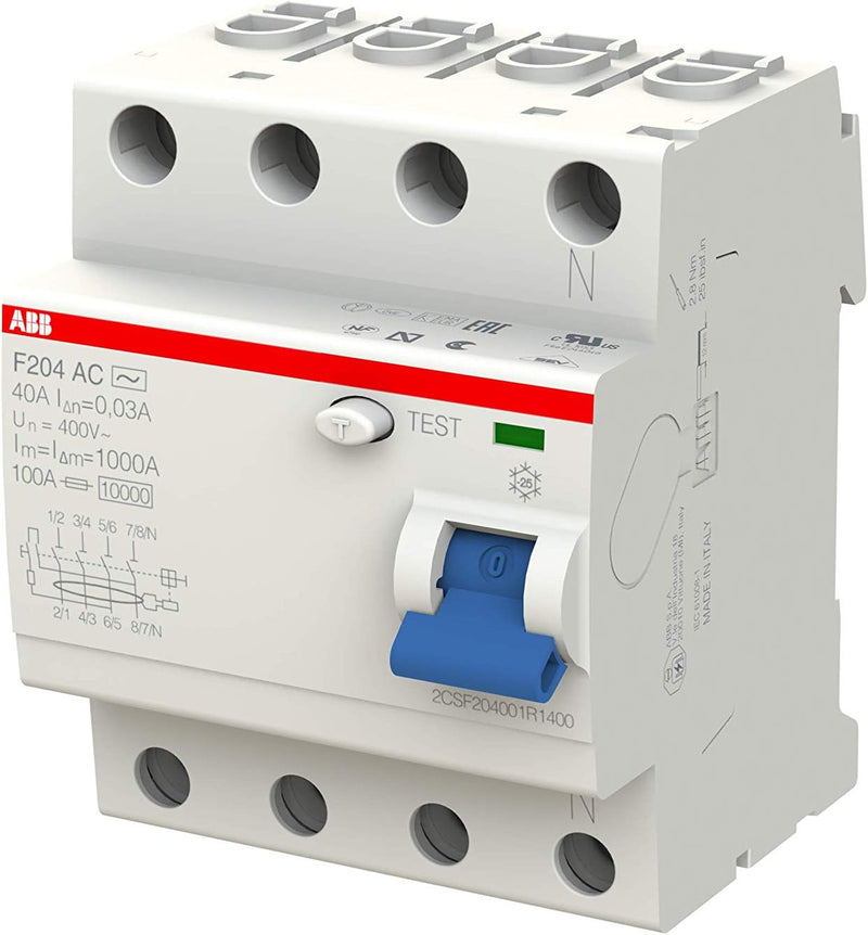 Abb-entrelec 2CSF204001R1400 Fehlerstromschutzschalter, weiss/rot, Standard