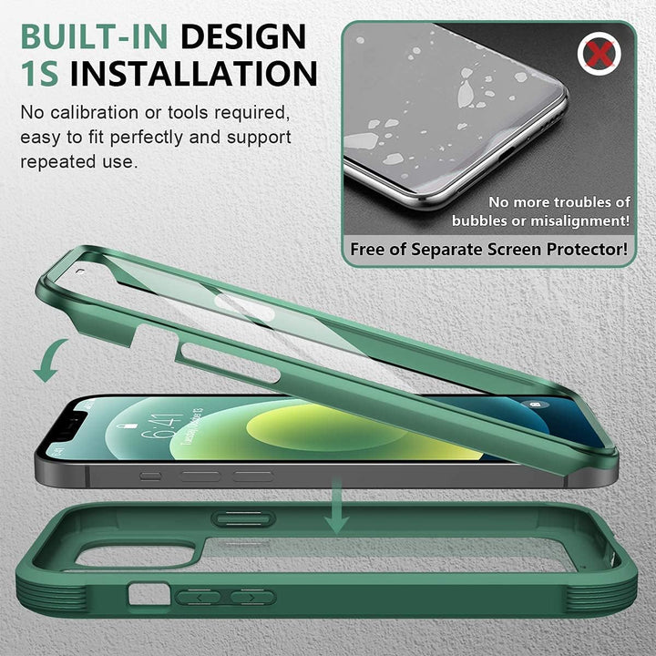 Miracase 360 Grad Hülle Kompatibel mit iPhone 12/12 Pro (6.1 Zoll), Ganzkörper Schutzhülle mit einge