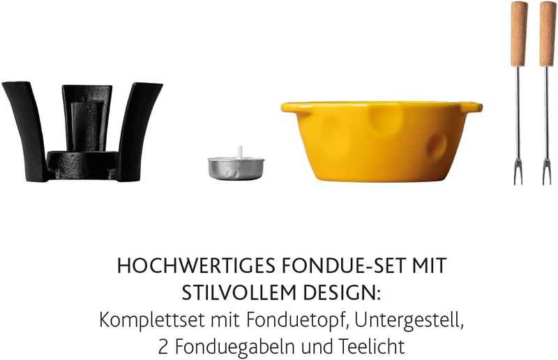 Boska Fondue-Set Mini Cheesy/Für Käsefondue und Sosse / 300 ml/Spülmaschinenfester Fonduetopf