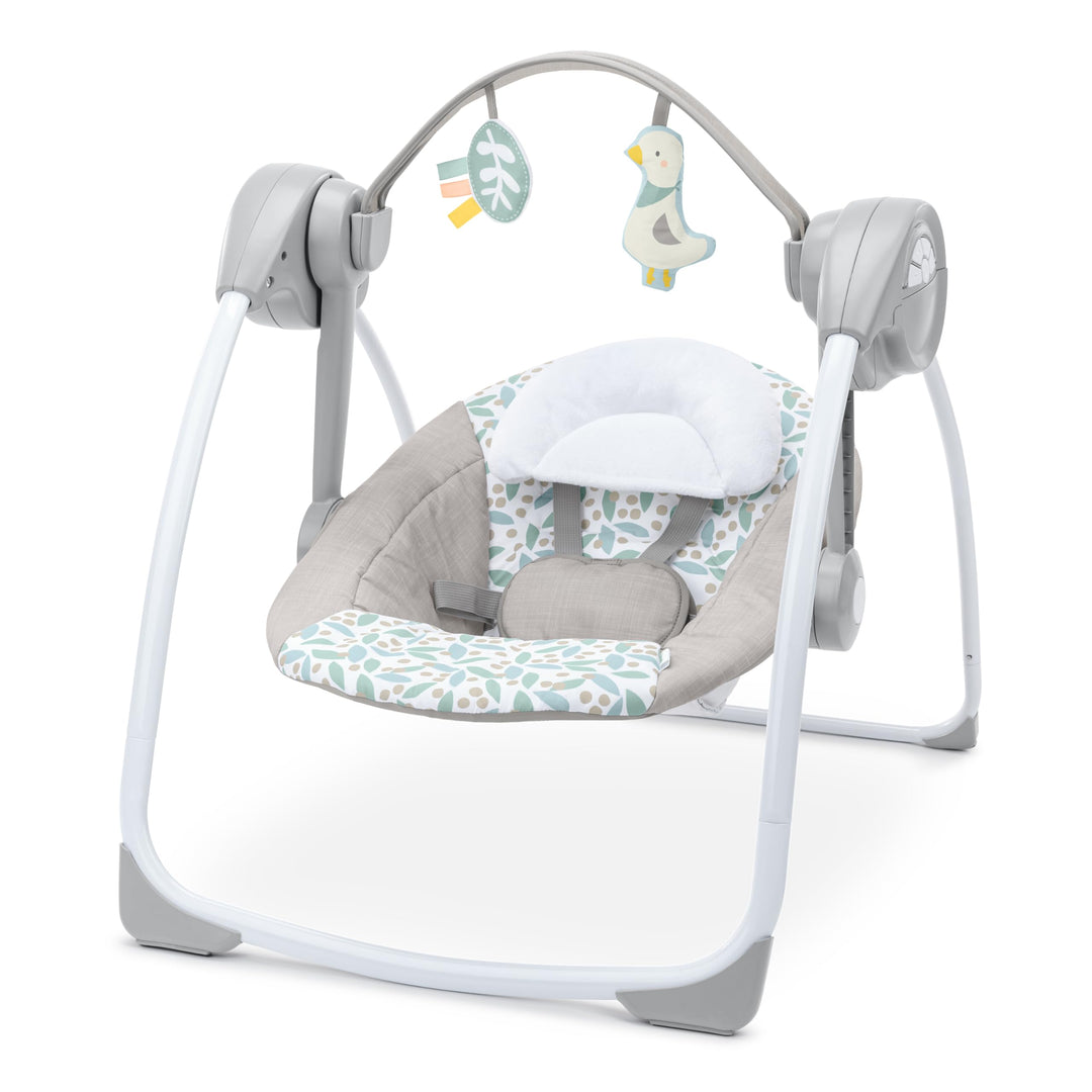 Ingenuity Comfort 2 Go Tragbare Babyschaukel - Endless Bloom - 6 Geschwindigkeiten - 10 Melodien - 2