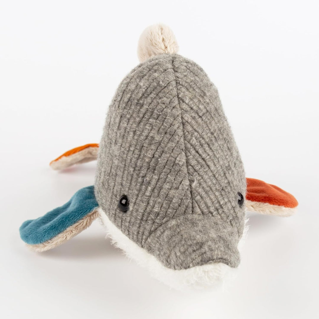 sigikid 43221 Kuscheltier Delfin Patchwork Sweety, Yellow für Mädchen und Jungen von 0 bis 8 Jahren