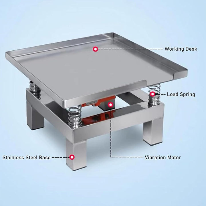 Beton-Rütteltisch – Kleiner Rüttelschüttler für Tests – Mini-Vibrationsplattform aus Edelstahl – Prü