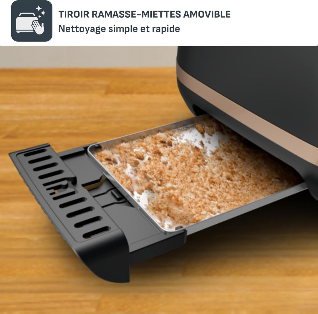 Tefal Toaster mit 2 Schlitzen, inkl. Magnetklammern, grosse Bedienelemente, 7 Bräunungsstufen, herau
