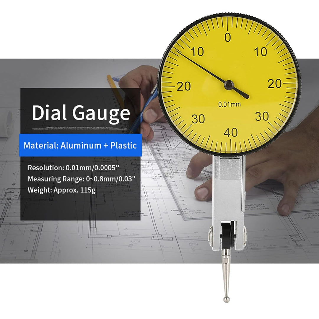 Messuhr Genauigkeit 0,01 Mm Hebelskala Comparatore Messuhr Taster Test Indicator Tool Kit Gauge mit