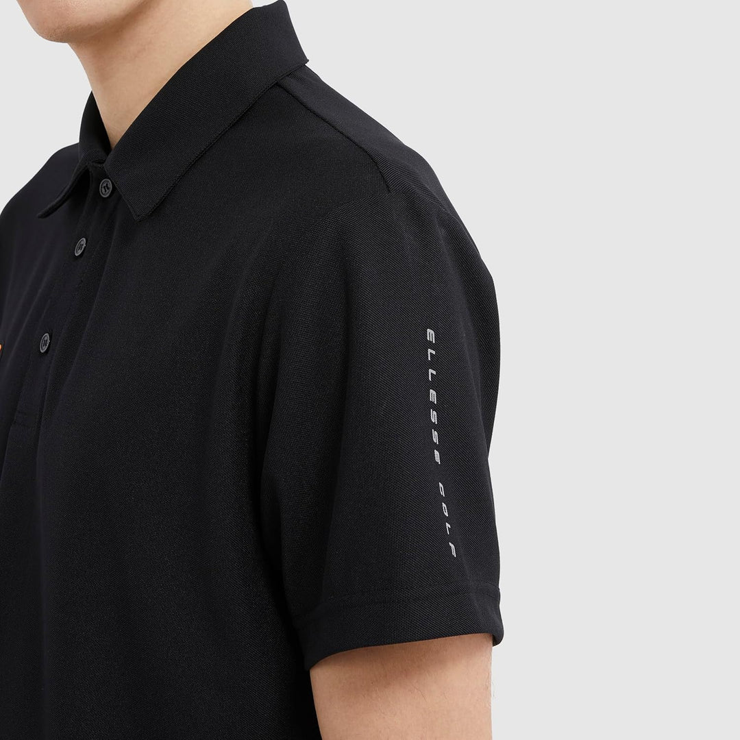 Ellesse Herren Bertola Anti-Odour-Feuchtigkeitsdocht 3-Knopf-Golf Polo-Hemd L Schwarz, L Schwarz