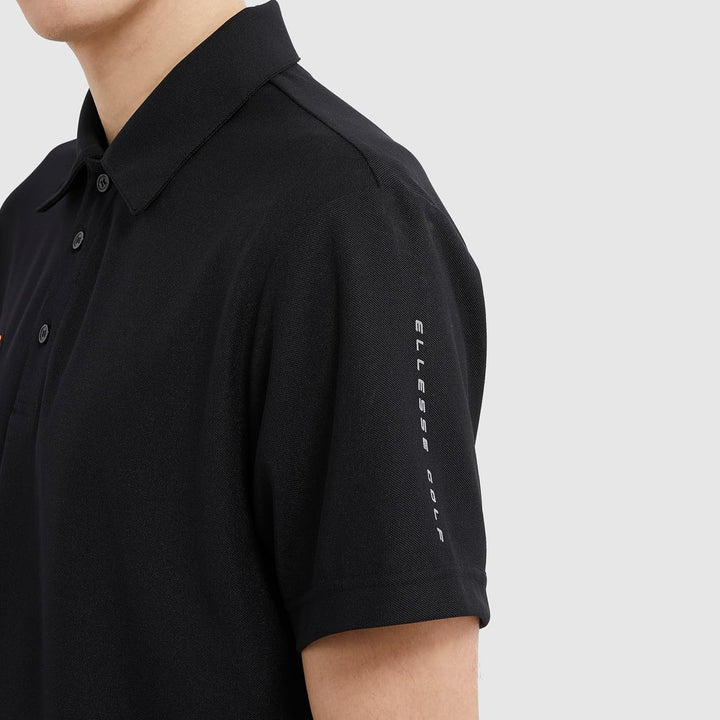 Ellesse Herren Bertola Anti-Odour-Feuchtigkeitsdocht 3-Knopf-Golf Polo-Hemd L Schwarz, L Schwarz