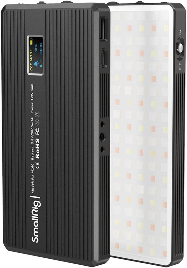 SMALLRIG M160 RGB Videolicht LED Licht auf der Kamera mit wiederaufladbarem eingebautem Akku, vollst