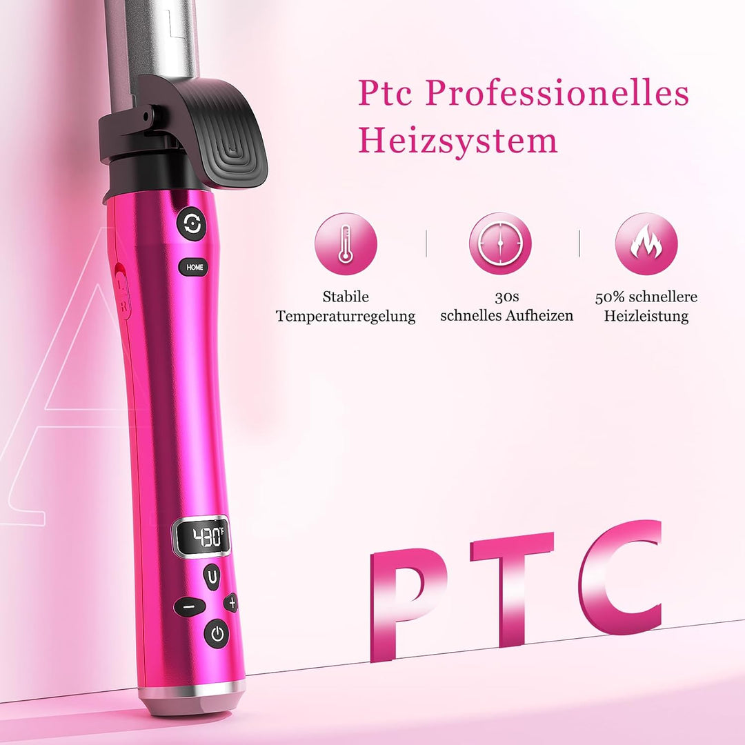 3 in 1 Lockenstab Automatisch Negatives Ion 360° Rotierender, 9/25/32 mm, Automatic Hair Curler, Aut